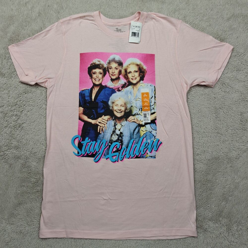 The Golden Girls Stay Golden T-shirt Men's M 38/40 Light Pink NWT